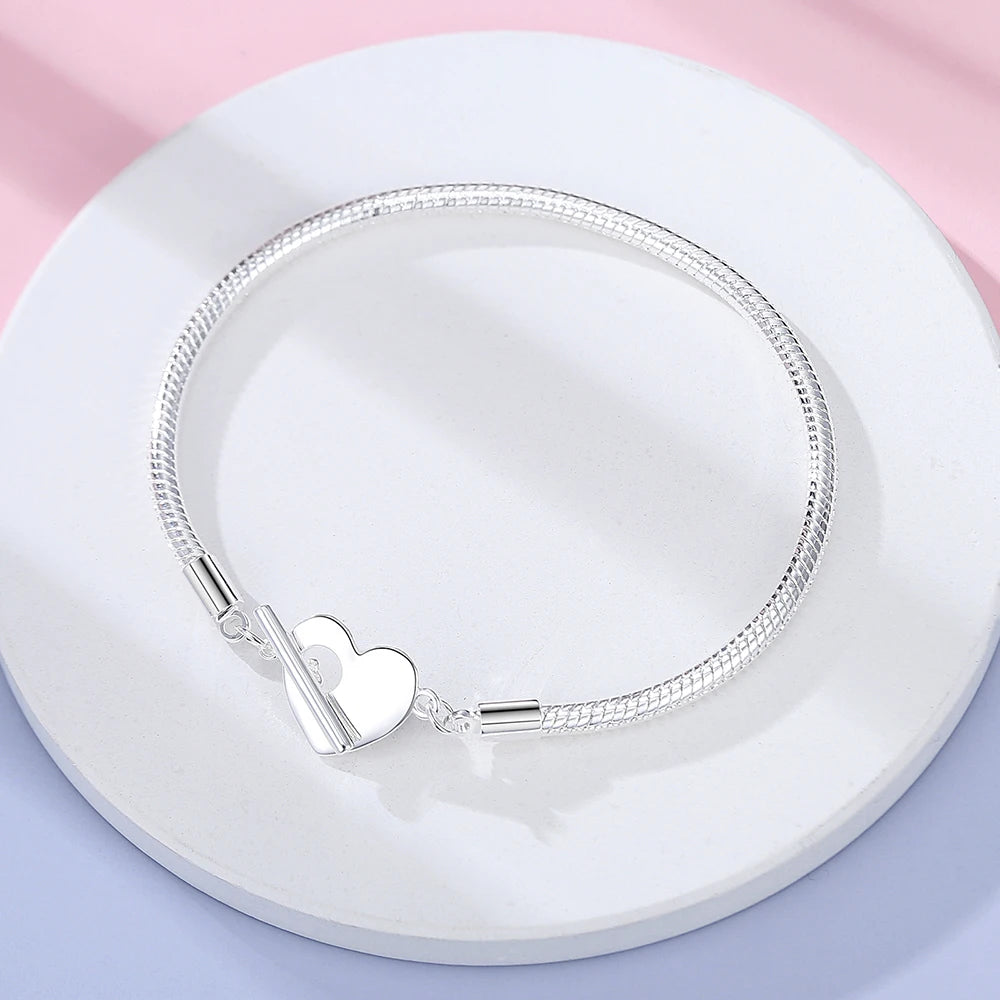 Danturn 925 Sterling Silver Bracelets Crown Butterfly Bus Sisterly Love Cherry Bracelets Women Bracelets Fashion Charm Bracelets
