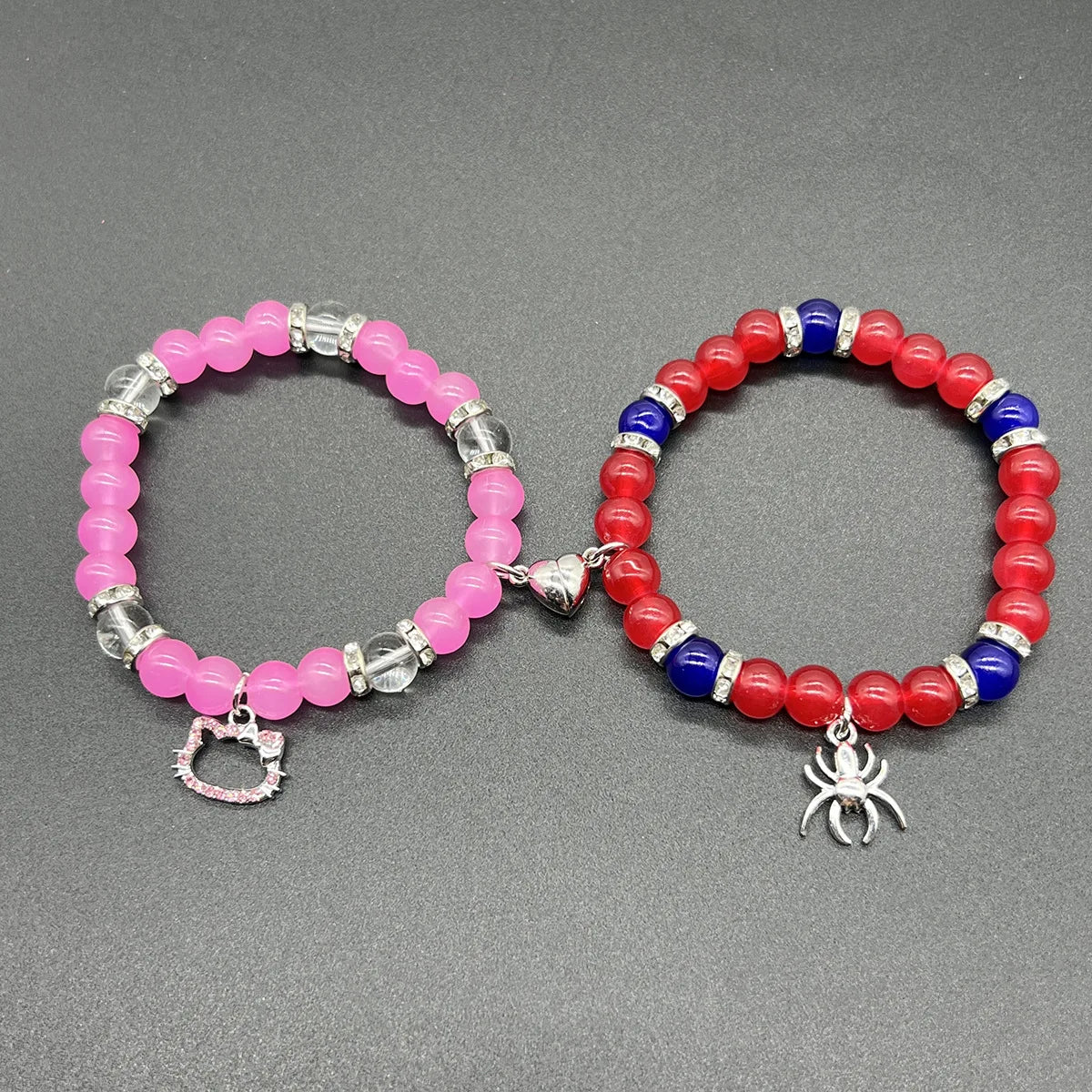 Spider Hello Cat Friendship Bracelets Matching Bracelets Couple Best Friends Charm Bracelets Birthday Bff Magnet Jewelry Gifts