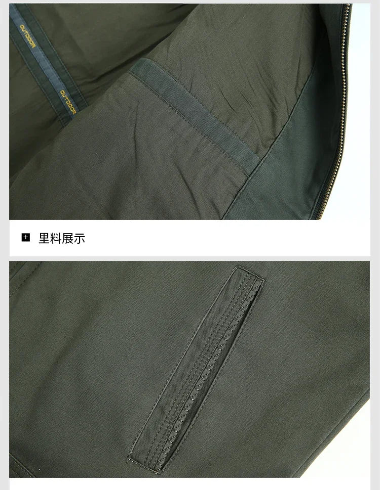 Men's High Quality Jacket Washed Pure Cotton Jacket Workwear Men's Coat Loose Business Men's Clothing Outdoor Men's Clothing