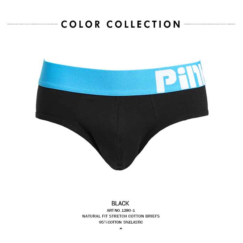 PINKHERO 1280 Men's Panties，Homens Cueca， Comfortable Cotton  Men Underwear Sexy Briefs，Patchwork Breathable Man Underpants