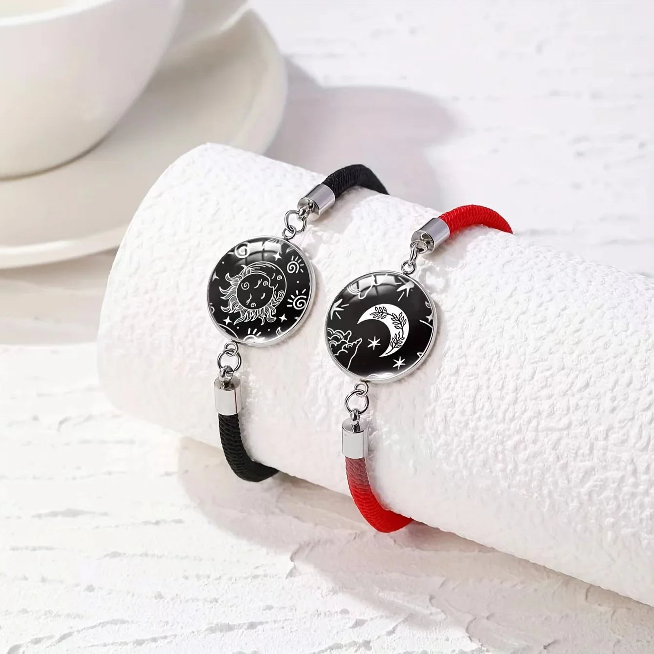 Sun Moon Braided Bracelets Women Men Black Adjustable Couple Bracelets Elegant Comfortable Bracelets Fashion Jewelry Accessories