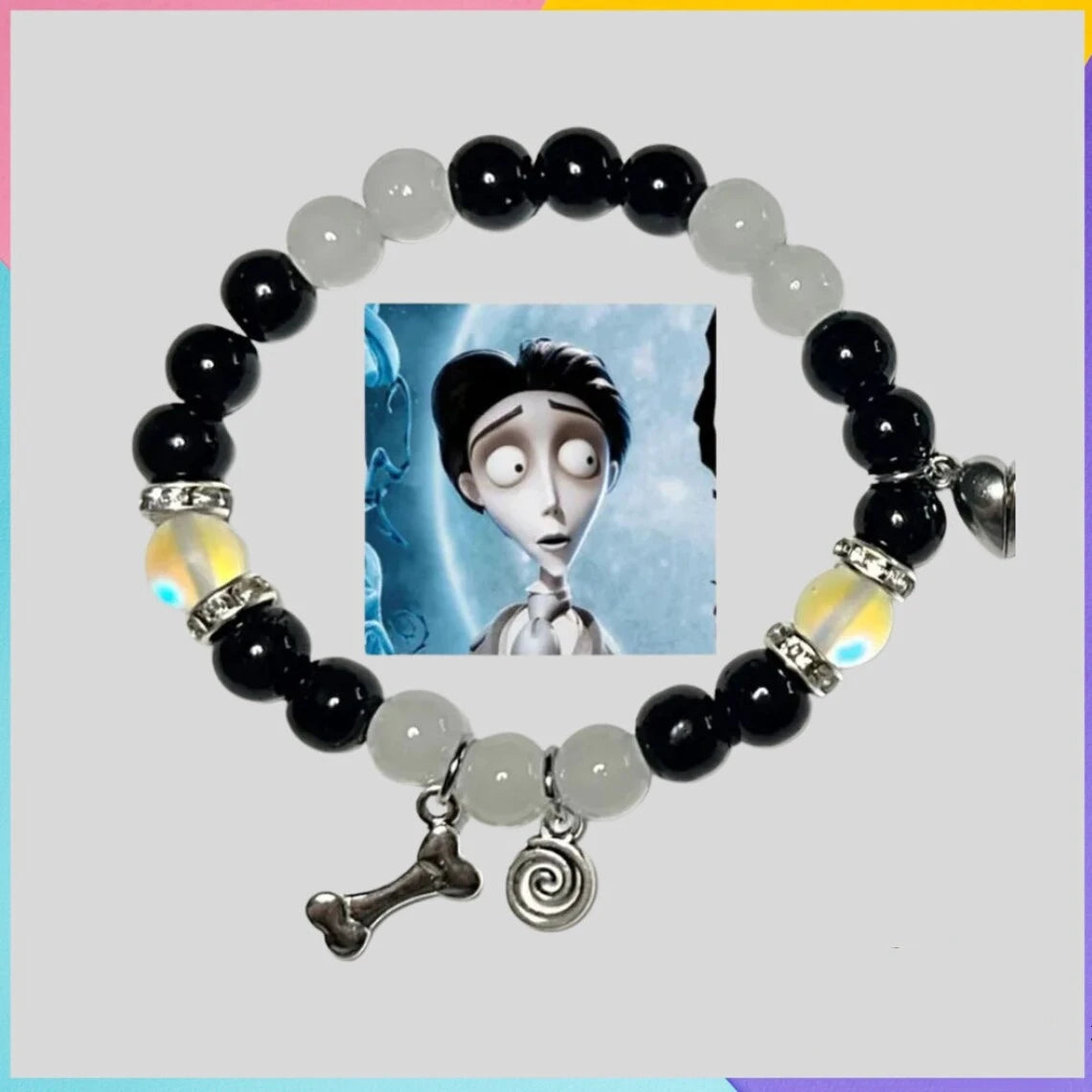 Corpse bride inspired matching bracelets Y2K Jewelry Handmade | Handmade Couple Bracelets | Valentines Bracelets |