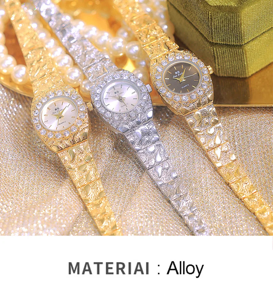 Luxury Diamond Women's Watches High Quality Golden Bracelet Fashion Quartz Wristwatch Ladies Watch Dress Gifts montres femmes