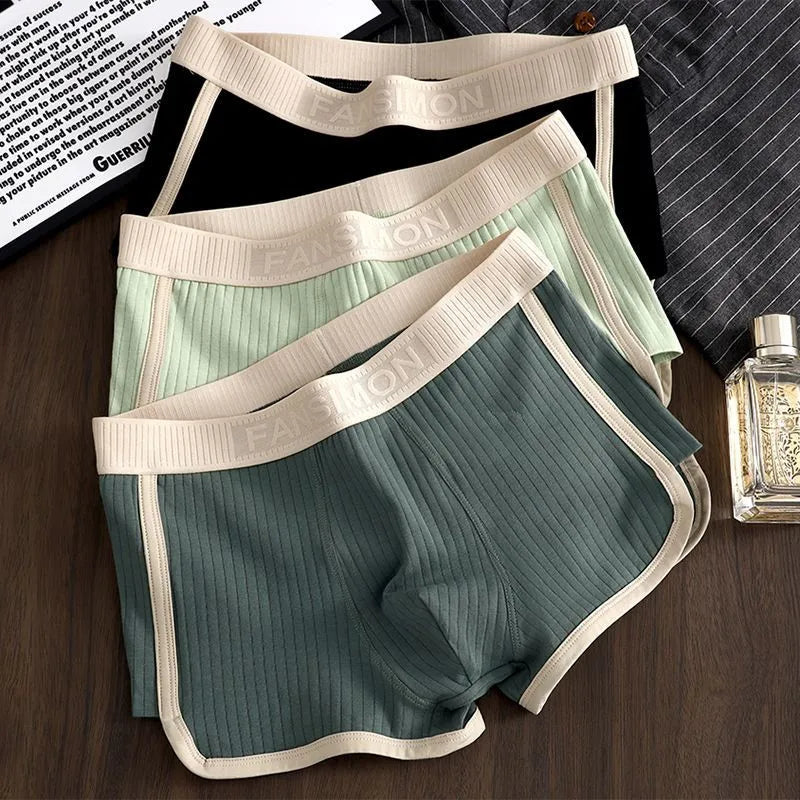 Men's Striped Boxer Shorts Underwear Sexy Panties Man Underpants Male Boxers Homme U Convex Shorts Lingerie