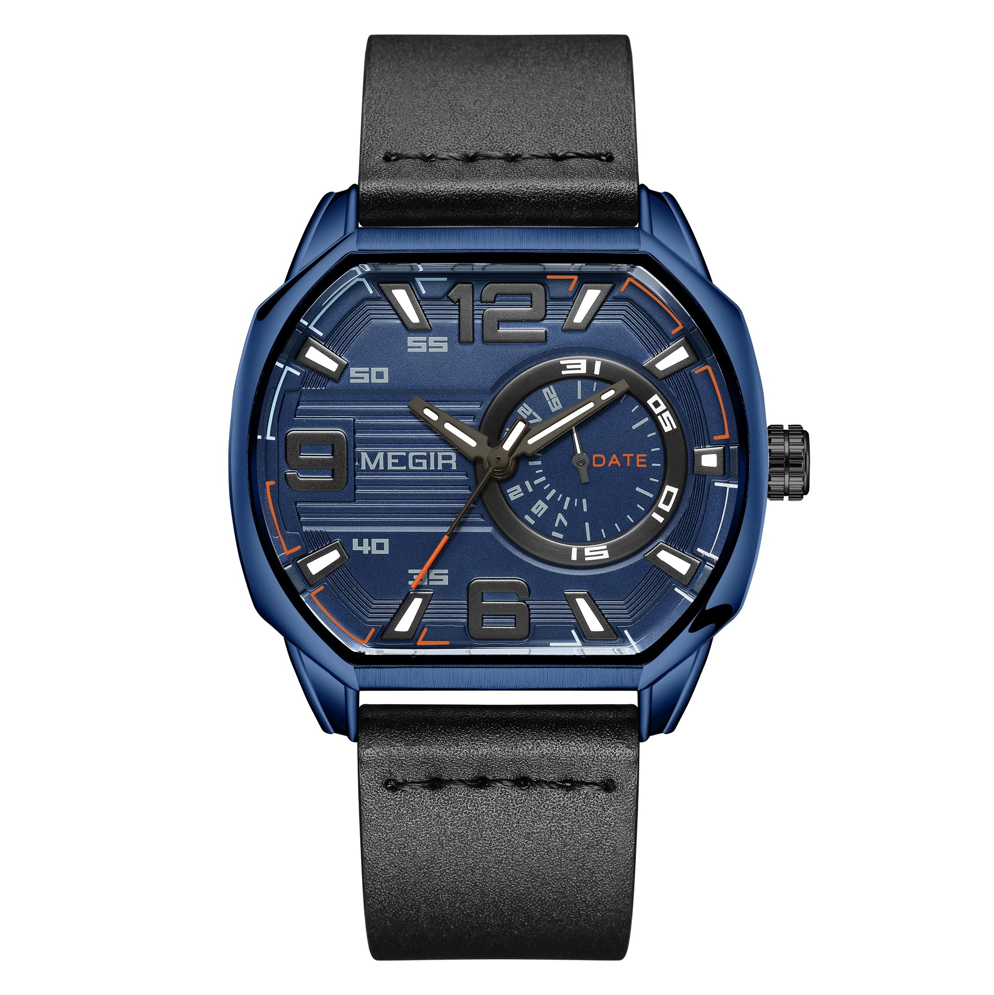 MEGIR Relogios Masculino Fashion Mens Sports Watches Luxury Leather Quartz Wristwatch Man Casual Wrist Watch Clock Montre Homme