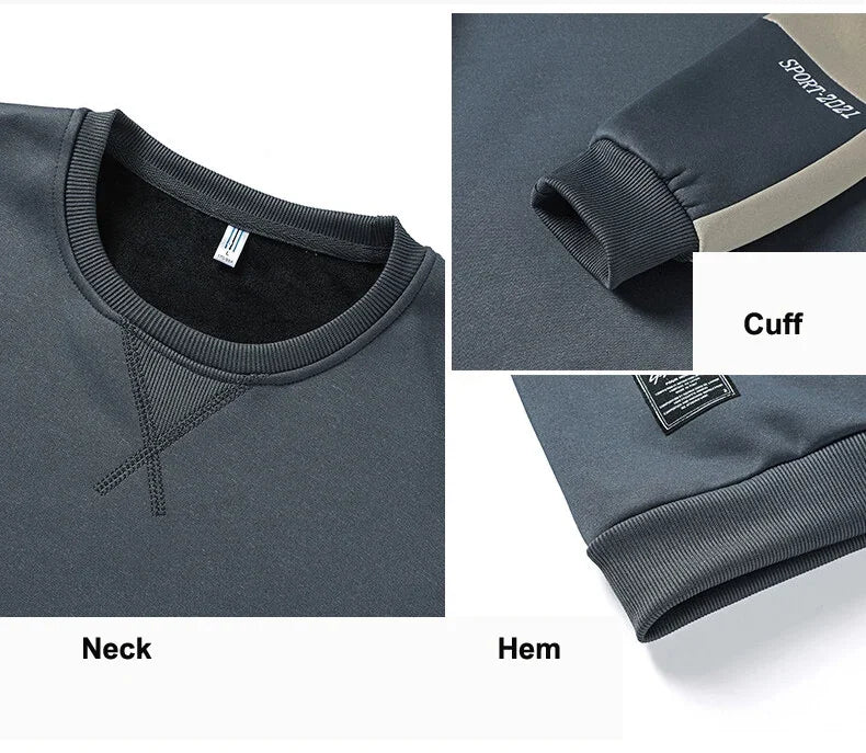 Long Sleeve Hoodies Men Clothes Fashion Casual Pullover Round Neck Fall Street Oversized Male Sportswear Hoodies Pachwork