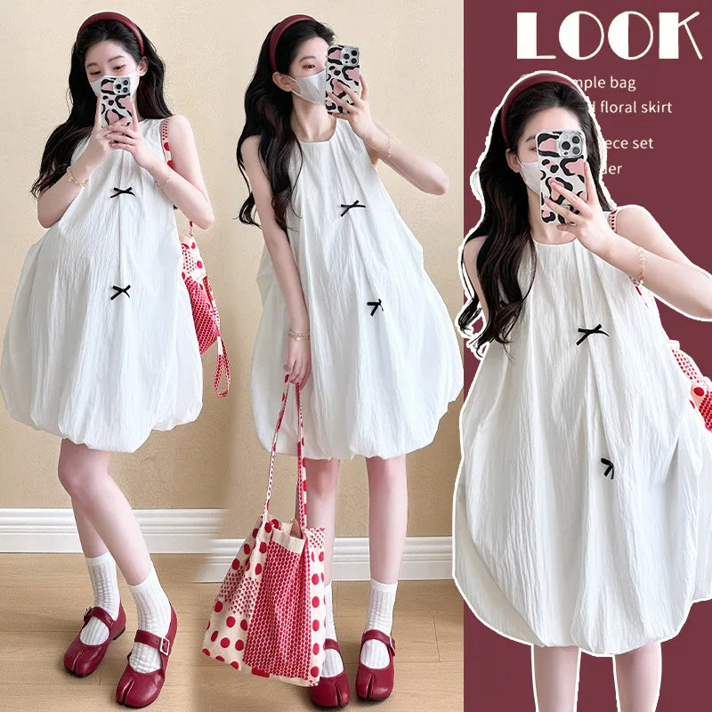 Pregnant Women's Clothing 2025 Summer New Loose and Fashionable Temperament Age Reducing Dress