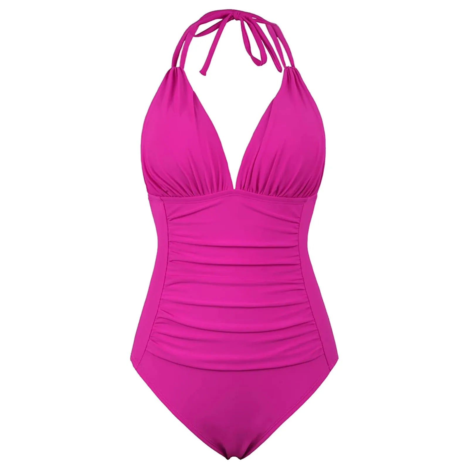 Bikinis Mujer Women's One-piece With Chest Pad Without Steel Bra Swimsuit Solid Color Swimsuit купальники женские