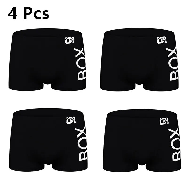 4Pcs Man Underpants Boxershorts Cotton Male Breathable Underwear Men's Panties Soft Boxer Underpants