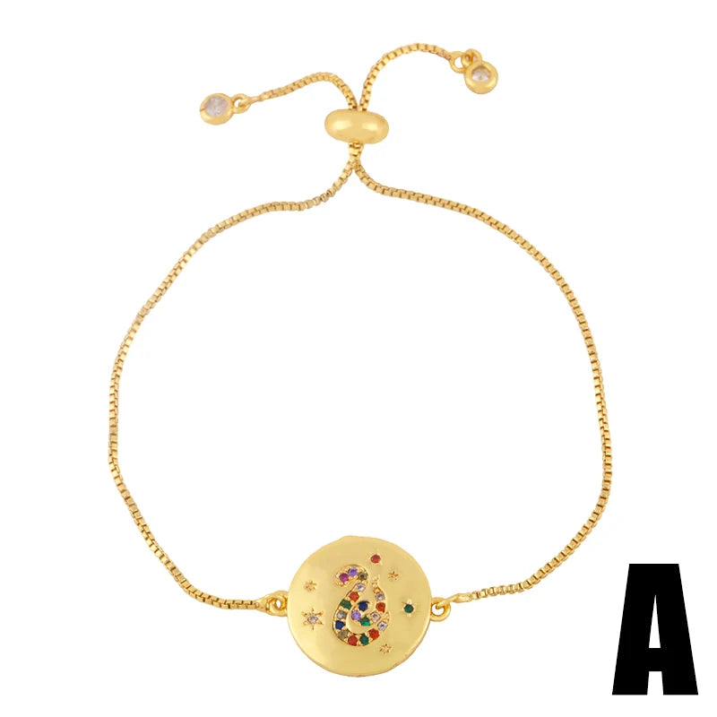 Clearance Bracelets / Copper Gold Plated Bracelets for Women CZ Rhinestone Chain Bracelets Crystal Jewelry Gifts brtk51