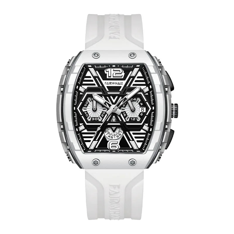 Mark Fairwhale 5560 Brand Luxury Mens Watch Wristwatch Clock Silicone Strap Chronograph Quartz Watches for Men montres hommes