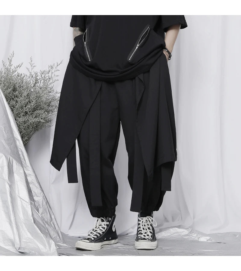 Japan  Style Men's clothing Punk Casual 8-9 Pants
