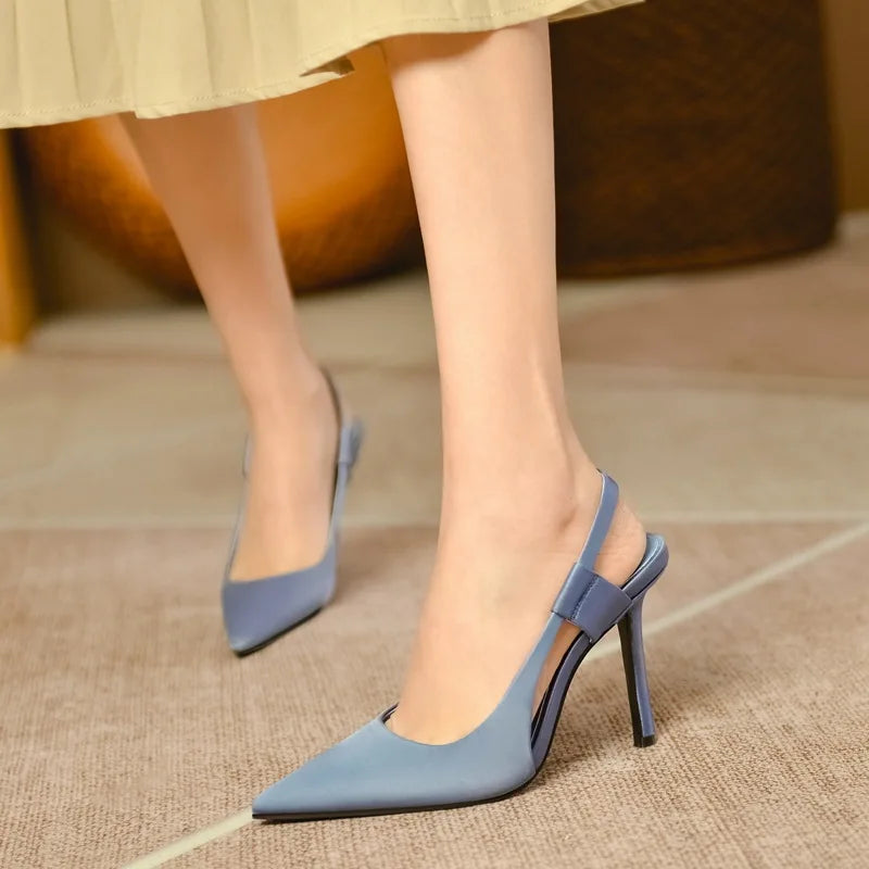 Summer Women Sandals Sexy Transparent Heel Slippers Sandal Shoes Woman Thin High Heels Square Toe Sandal Lady Pump Shoes Mules