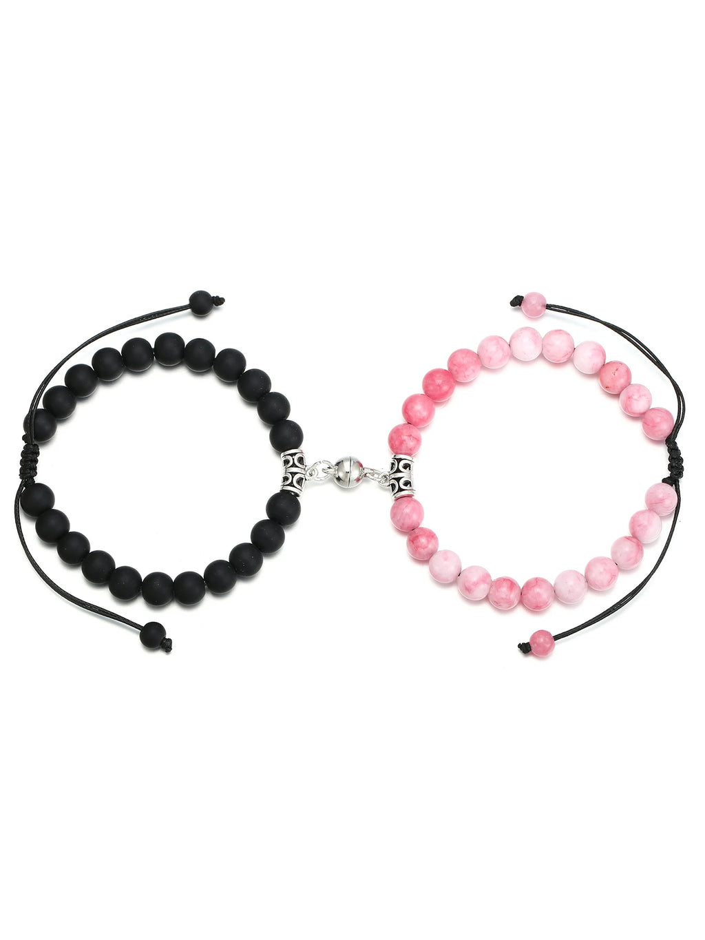 2Pcs Magnet Heart Hand Made Bead Bracelets Lover Bracelets Couple Bracelets