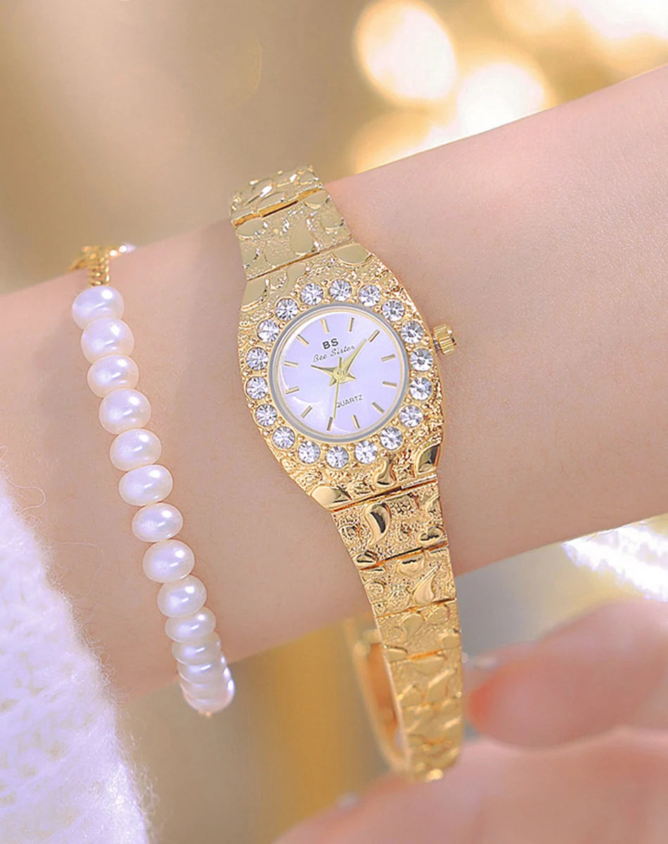 Luxury Diamond Women's Watches High Quality Golden Bracelet Fashion Quartz Wristwatch Ladies Watch Dress Gifts montres femmes