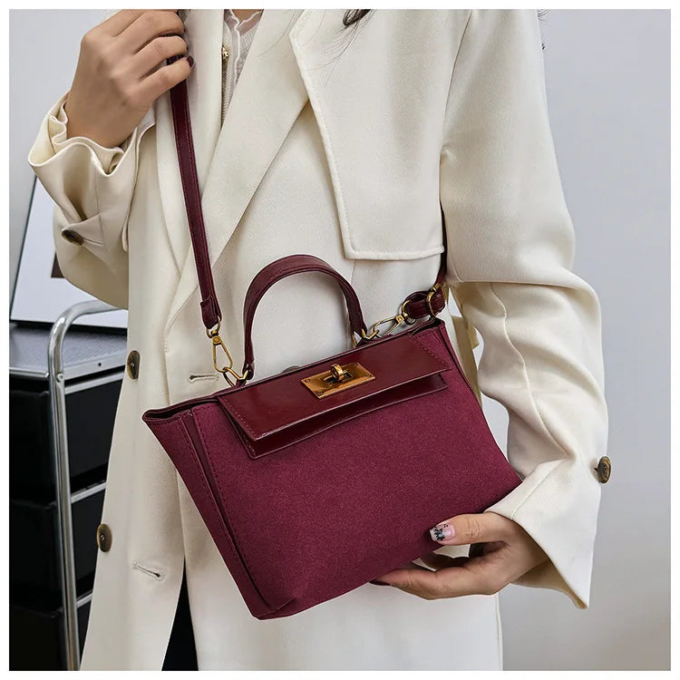 Handbag - A Niche High-end, Women's Single-shoulder Crossbody Bag for Daily Commutes. 2025 New Model - Large Capacity Kelly Bag.