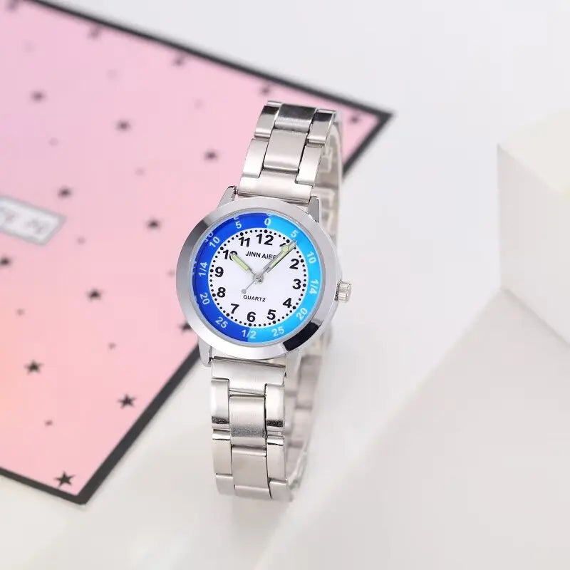 New Children's Boys Girls Watches Stainless Steel Students Quartz Adult Watch Birthday Gift Relojes Montres Kol Kaati