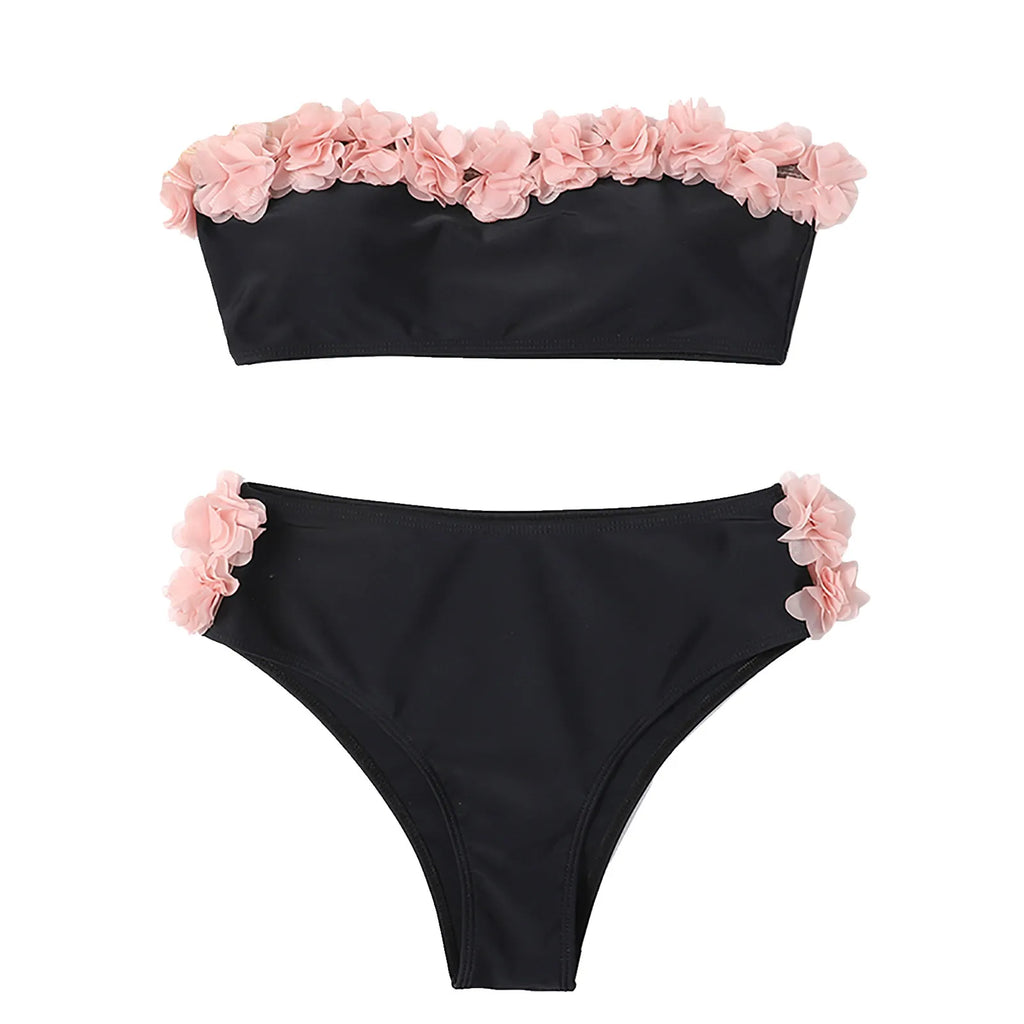 Sexy Bathing Suits For Women Two Piece Swimsuits Split One Set Swimsuit Gradient Women'S Bikini High Waist Beachwear Strapless