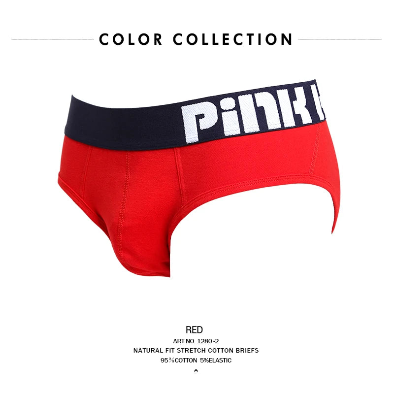PINKHERO 1280 Men's Panties，Homens Cueca， Comfortable Cotton  Men Underwear Sexy Briefs，Patchwork Breathable Man Underpants